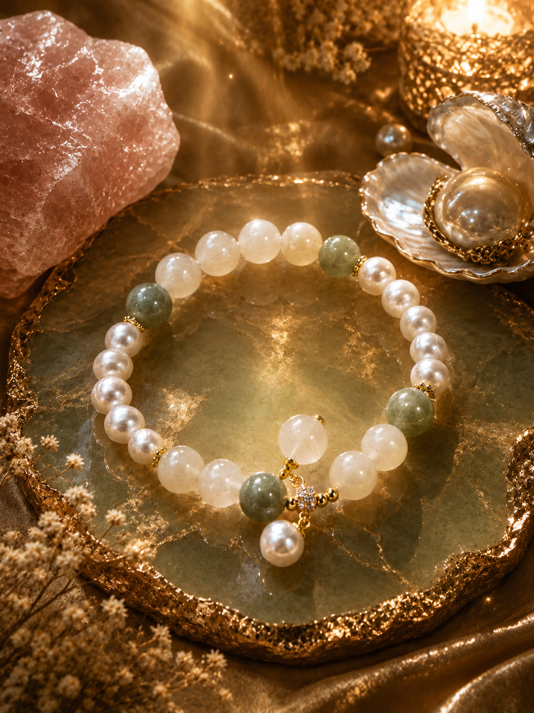 PUTRI SAMUDRA White Moonstone · Green Jade ·
